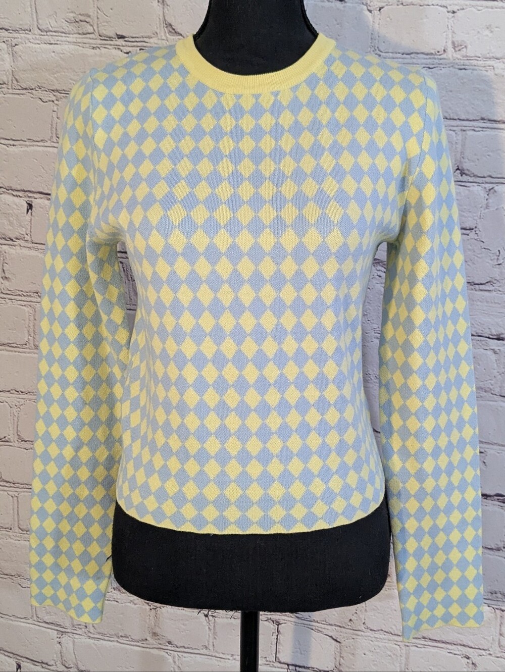 Cider Yellow/Blue Checkered Sweater